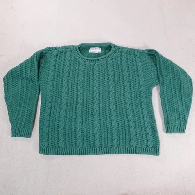 Vintage Forever Sweater Womens Small Cable Knit Pullover Loose Grandma USA 90s - Image 1 of 4