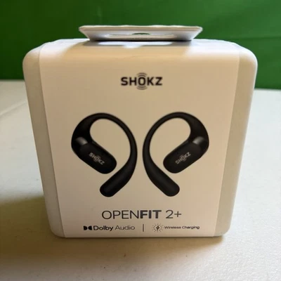 Shokz - OpenFit 2+ Open-Ear True Wireless Bluetooth Earbuds - Black (NEW) - Image 1 of 3