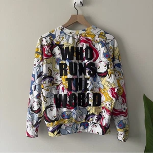 Disney ElevenParis “Who Runs the World” Colorful Princess Character Sweatshirt M - Picture 1 of 10
