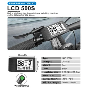 E-bike 24V/36V/48V/52V 500S LCD Display for BAFANG Mid Motor BBS02B BBS01B BBSHD - Picture 1 of 3