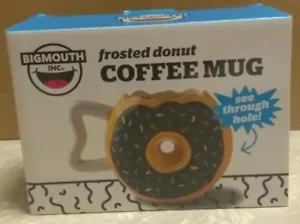 BIG MOUTH INC FROSTED DONUT COFFEE MUG SEE THROUGH HOLE FUN & FUNCTIONAL D10 817 - Picture 1 of 2