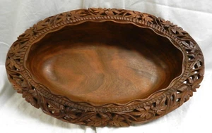 GROßE geschnitzte Schwarzwälder große Holzschale HARTHOLZ HANDGESCHNITZT - Bild 1 von 14