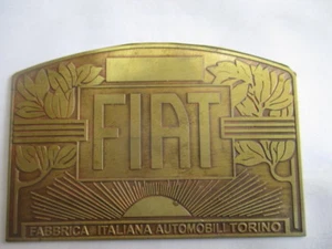 Plaque Bouclier Id-Plaque Brass Fiat 1910 1914 1920 Vintage Laiton S32 - Picture 1 of 1