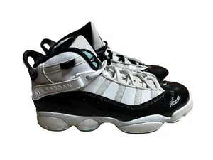 Nike Air Jordan 6 Rings Youth Black Athletic Shoe Sneakers 323419-115 Size 7Y US - Picture 1 of 6