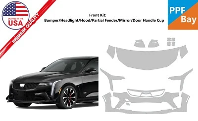 For Cadillac CT4 V-BlackWing 2022-2025 Front Paint Protection Film PreCutKit PPF - Image 1 of 4