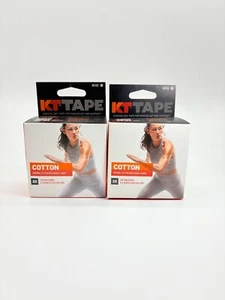 2 x KT Tape Cotton Kinesiology Athletic Tape 20 Beige Cotton Strips per New Box - Picture 1 of 3