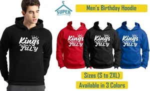 White KINGS Are Born In JULY HOODIE The Best Birthday Birthday Anniversary - Picture 1 of 5