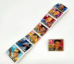 Vintage 1993 Commemorative Elvis Presley .29 Stamp Pin & 7 Rock&Roll .29 Stamps - Bild 1 von 6