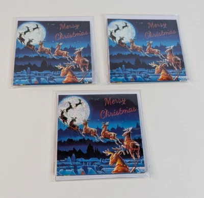 Up with Paper Treasures Pop-up Christmas Cards Santa's Sleigh Ride (lot of 3) - Image 1 of 4