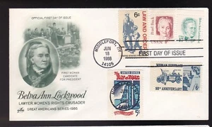 BELVA ANN LOCKWOOD #2178 US FIRST DAY COVER 1986, ARTCRAFT CACHET FDC COMBO - Picture 1 of 1