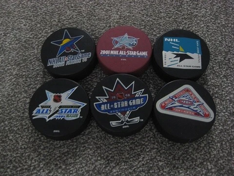 NHL Official Souvenir All Star Game & Old Team/Logo Pucks-NEW Cover