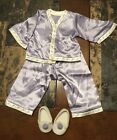American Girl NELLIE Satin Pajama Outfit & Shoes Purple Retired EUC Pajamas