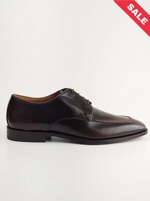 HUGO BOSS Lisboa Derby Marrón Oscuro Cuero Italiano Zapatos Talla UK 6 - Imagen 1 de 4