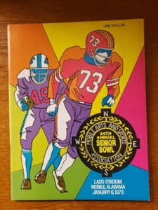1973 NCAA Football Senior Bowl Program, Bert Jones, Dan Fouts NRMT - Picture 1 of 11