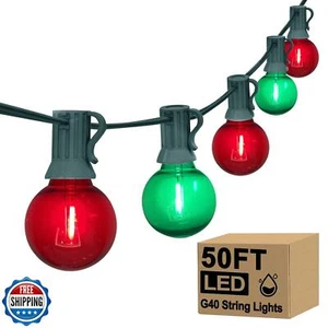 GOOTHY 50Ft Outdoor Red/Green Christmas Lights, G40 Globe Patio String Light - Picture 1 of 5