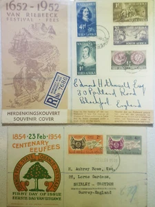 1952 - 1954 South Africa Bulk estate FDC x 2 - Picture 1 of 1