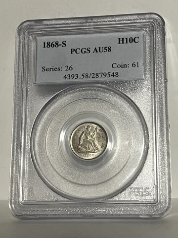 1868-S Seated Half Dime _ PCGS AU-58 _ No Problems Here !!! Cover