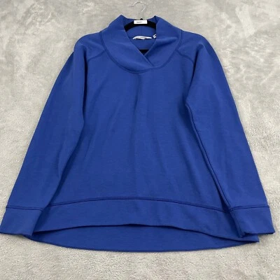 Suéter Pullover Athleta Mezcla Lana Mujer L Azul Capucha Cuello Activo Informal Exterior Foto 1 de 4