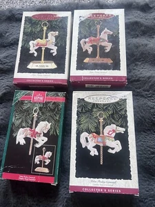 Vintage Unused Hallmark Keepsake Carousel Horse Ornaments In Original Boxes Lot - Picture 1 of 9