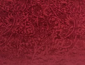 TELA DE TERCIOPELO LINO VIVO DE LUJO ROJO CASA CLUB ITALIA SPA DAMSCO POR YARDA 51"W - Imagen 1 de 5