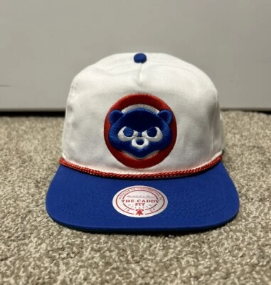 Chicago Cubs Mitchell & Ness Vintage Logo Cuerda Caddy Fit Sombrero Foto 1 de 4
