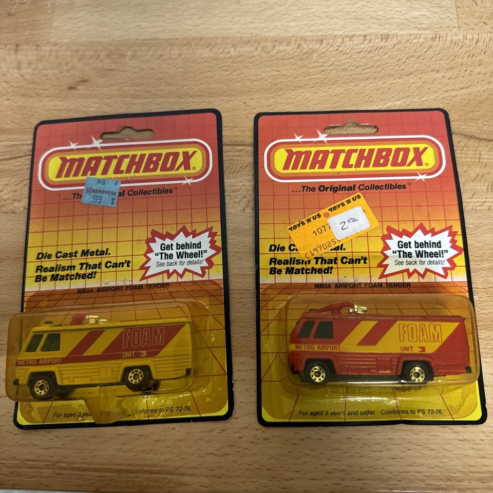 Matchbox Superfast Airport Foam Tender Lot of 2 - MB55 - Vintage 1983 Blisters - Image 1 of 4