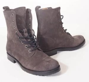 Frye Natalie Damen anthrazitgrau Wildleder Schnürstiefel Militär Kampfstiefel - Bild 1 von 3