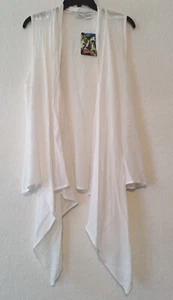 Indische tropische Mode Damen weiß vorne offen durchsichtig Top drapiert vorne Einheitsgröße  - Bild 1 von 6