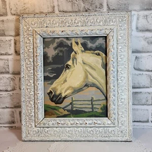Vintage Paint By Number Horse Framed - Picture 1 of 11
