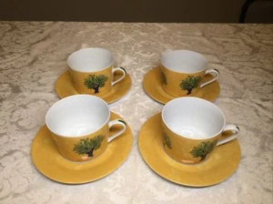 GUY DEGRENNE: Ouliviero TREE 10 Unzen Tasse und Untertasse Set - 4er Set - Bild 1 von 15