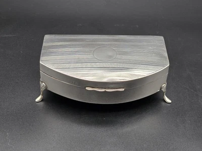 Antiguo joyero Art Deco con patas de plata esterlina/Reino Unido/Birmingham/CSG&Co/1921 Foto 1 de 4