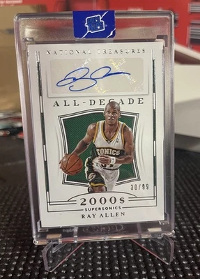 Tesouros Nacionais Panini 2018-19 - Assinaturas para todas as décadas Ray Allen #AD-RAL /99 - Imagem 1 de 2