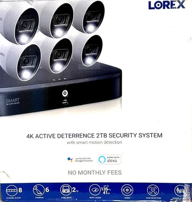 Sistema de Seguridad Lorex 4K Ultra HD con Cámara de Disuasión Activa 6 x 4K (8MP) NUEVO Foto 1 de 4
