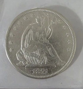 Medio dólar libertad sentada 1871 XF-AU (ver foto) - Imagen 1 de 2