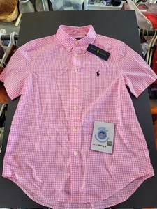 Boys Size Medium Polo Ralph Lauren Stetch Button Up Short Sleeve Shirt. - Picture 1 of 4