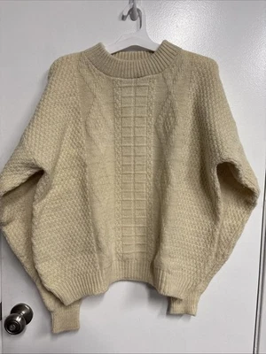 Vintage REI 100% Wool Men’s Sweater Size XL￼ Cream - Image 1 of 4