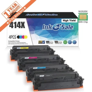 4PK WITH CHIP W2020X Toner Compatible for HP 414X Laserjet M454dw M479fdw M479 - Picture 1 of 4