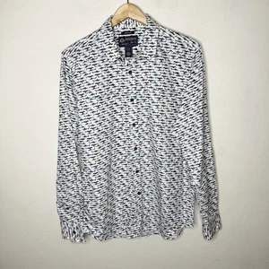 New American Rag Shark Fish Pattern Long Sleeve Button Up Shirt Men’s Medium - Picture 1 of 9