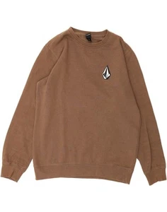 VOLCOM Mens Sweatshirt Jumper Small Brown Cotton UT17 - Imagen 1 de 3