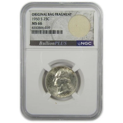 1950 S Washington Quarter MS 66 NGC Silver Bag Fragment SKU:I20516 - Image 1 of 4