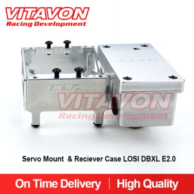 Vitavon LOSI DBXL E2.0 CNC Aluminum Servo Mount & Reciever Case silver - Image 1 of 4