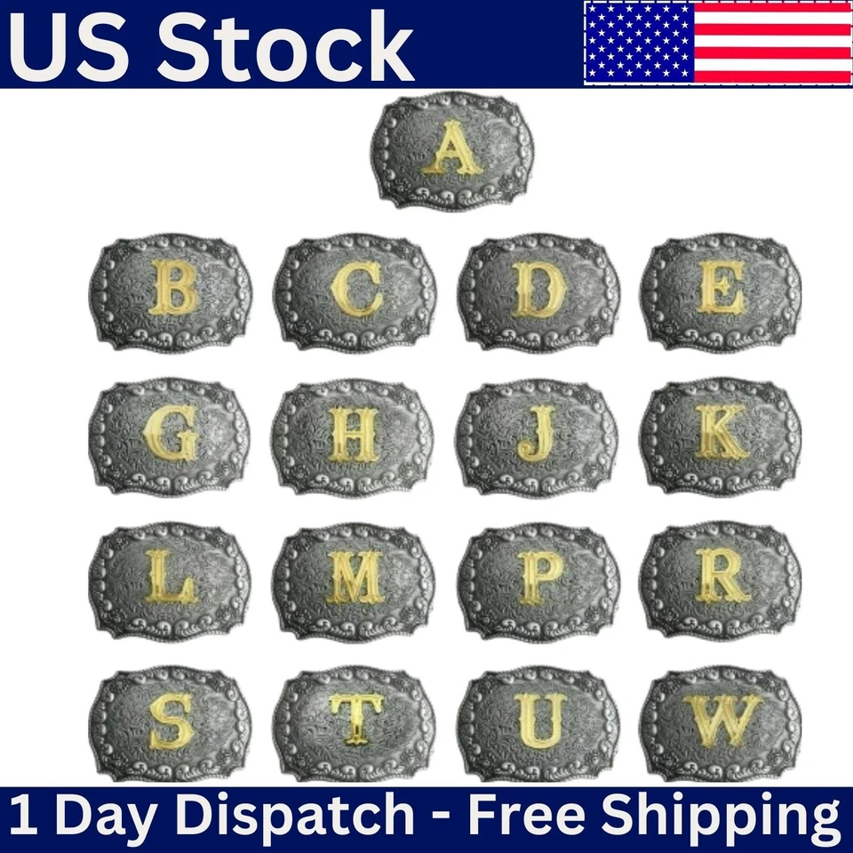 CINTURÓN INICIAL HEBILLA LETRA VAQUERO WESTERN RODEO VINTAGE Hebillas Vaqueras Foto 1 de 1