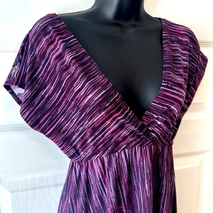 L8ter Dress Womens Medium Purple Sleeveless Short Empire Waist Casual - Picture 1 of 15