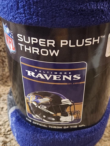 BALTIMORE RAVENS MICRO FLEECE SUPER PLUSH THROW BLANKET 46" X 60" BRAND NEW! Cover