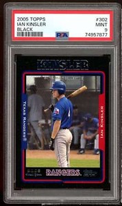 Ian Kinsler Rookie Card 2005 Topps Black #302 (pop 1) PSA 9