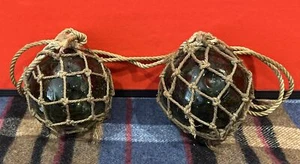 2x Vintage grünes Glas Angelmarker Boje NAUTISCH - Bild 1 von 23