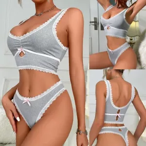 Sexy Women's Bra and Thong Nightgown Set Lingerie Babydoll Underwear Sleepwear - Picture 1 of 14