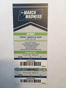 NCAA MARCH MADNESS, DETROIT, SESSION 1, FRIDAY MARCH 16, 2018 TICKET STUB - Picture 1 of 1
