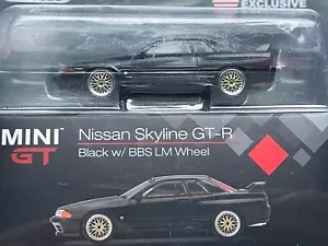 Mini GT 87 Nissan Skyline GT-R R32 Black w/ BBS LM Wheel RARE BLISTER - Picture 1 of 14