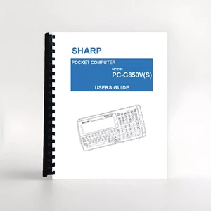 Manual for SHARP PC-G850V(S) Calculator in ENGLISH - Picture 1 of 1